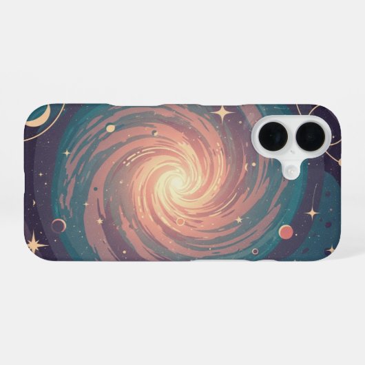 Vintage Soft-Style Nebula iPhone 16ケース (裏面横)