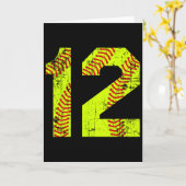 Vintage Softll 12 Jersey Number カード (黄色い花)