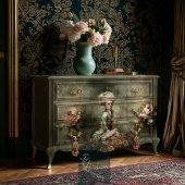 Vintage Songbird Pink Roses Botanical Damask 薄葉紙