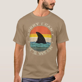 Vintage Sorry I Cant Its Week Funny Shark For Mens Tシャツ