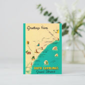 Vintage South Carolina Coast Postcard ポストカード (スタンド正面)