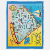 Vintage South Carolina Map Postcard フリースブランケット (正面)