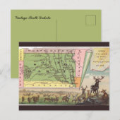 Vintage South Dakota Map ポストカード (正面/裏面)