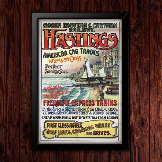 Vintage South Eastern Railway Travel Advertising ポスター