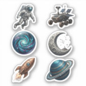 Vintage Space Exploration Vinyl Sticker Pack シール (正面)