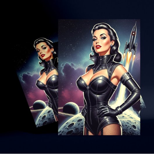 Vintage Space Pin-up ポストカード