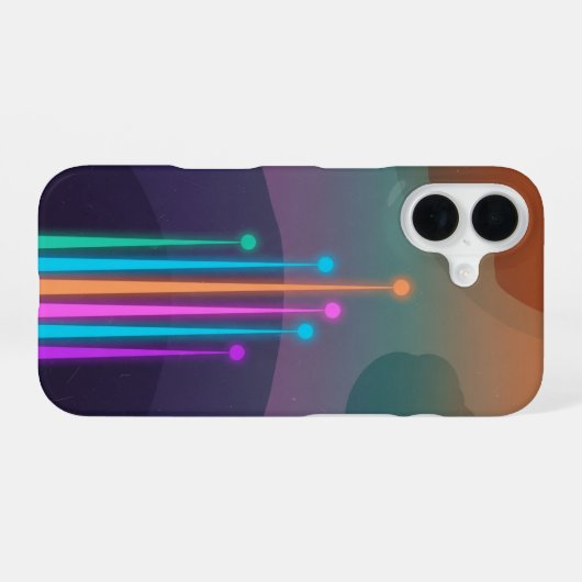 Vintage Space Rays iPhone 16ケース (裏面横)