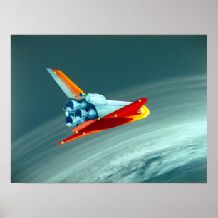 Vintage Space Shuttle Concept Art ポスター