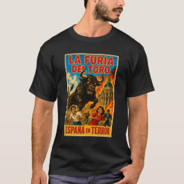 Vintage Spain Bull Retro Monster Art Tシャツ