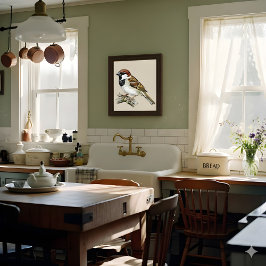 Vintage Sparrow Bird Illustration  ポスター