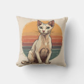 Vintage Sphynx Cat Mom Retro Art クッション (正面)