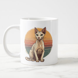 Vintage Sphynx Cat Mom Retro Art ジャンボコーヒーマグカップ
