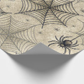 Vintage Spiders and Webs Halloween Pattern ラッピングペーパー (角)