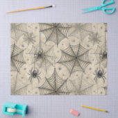 Vintage Spiders and Webs Halloween Pattern 薄葉紙 (クラフト)