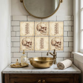 Vintage Spine Anatomy Sketch タイル