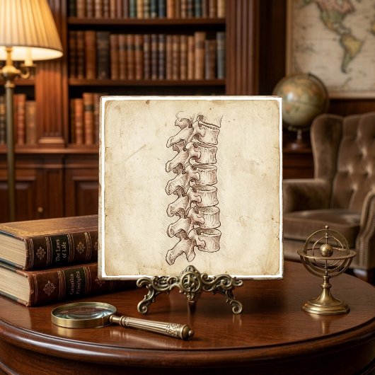Vintage Spine Anatomy Sketch タイル