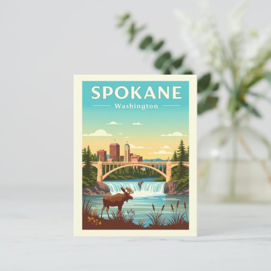 Vintage Spokane Washington ポストカード (スタンド正面)