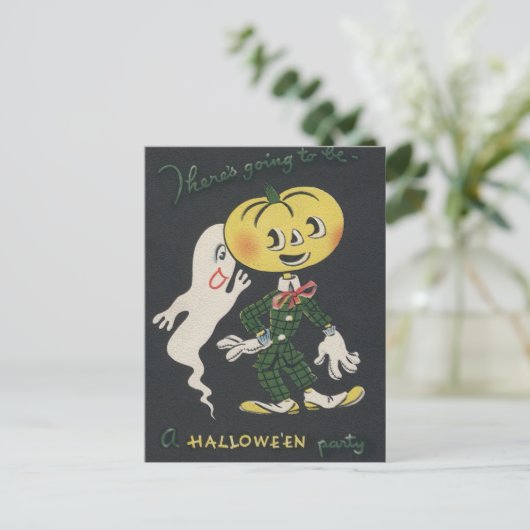 Vintage Spooky Halloween ポストカード (スタンド正面)