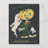 Vintage Spooky Halloween ポストカード (正面)