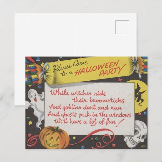 Vintage Spooky Halloween 4 ポストカード (正面/裏面)