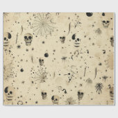 Vintage Spooky Halloween Seamless Pattern ラッピングペーパー (フラット)