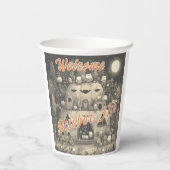 Vintage Spooky Season Pumpkin House Halloween 紙コップ (裏面)