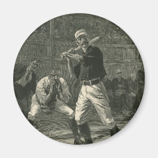 Vintage Sport, Baseballspieler von Thulup マグネット (正面)