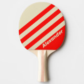 Vintage Sport Cherry Stripes with Name 卓球ラケット (正面)