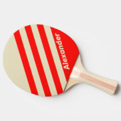 Vintage Sport Cherry Stripes with Name 卓球ラケット (横)