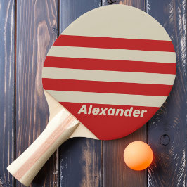 Vintage Sport Crimson Stripes with Name  卓球ラケット