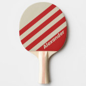 Vintage Sport Crimson Stripes with Name  卓球ラケット (正面)