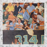 Vintage Sports Baseball Fans at a Game ジグソーパズル<br><div class="desc">Click the "customize" button to access the design tools to change the background color and add your own custom text! Many font styles to choose from! Vintage illustration sports baseball design featuring a crowd scene with people and families in the stadium at a baseball game watching a fly ball with...</div>