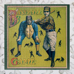 Vintage Sports Baseball Players at the Home Game ジグソーパズル<br><div class="desc">Vintage illustration sports design featuring an old fashioned baseball player at bat and a catcher ready to play a baseball game. Text "Home Baseball Game."</div>