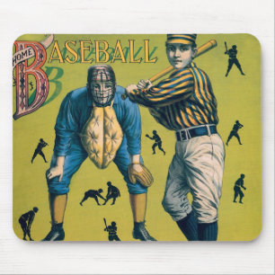Vintage Sports Baseball Players at the Home Game マウスパッド