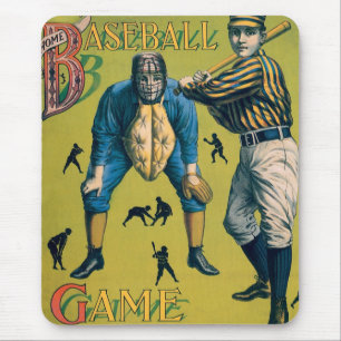 Vintage Sports Baseball Players at the Home Game マウスパッド