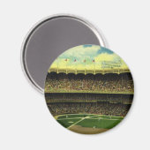 Vintage Sports Baseball Stadium with Crowds マグネット (正面/裏面)