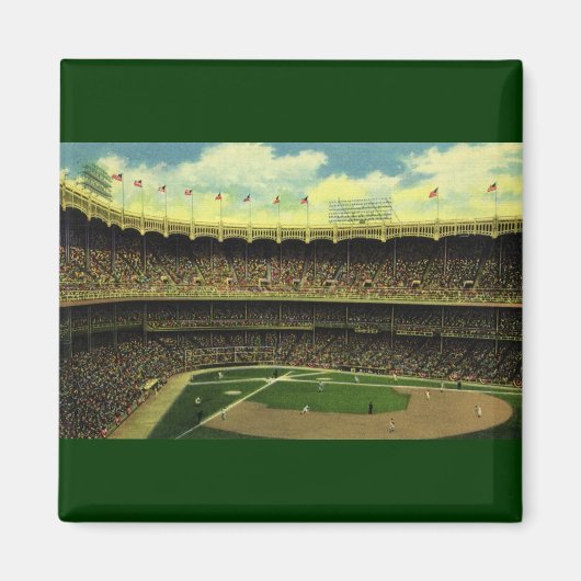 Vintage Sports Baseball Stadium with Crowds マグネット (正面)