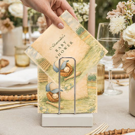 Vintage Sports Little Slugger Baby Shower スタンダードカクテルナプキン