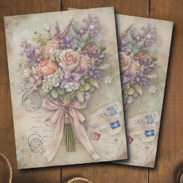Vintage Spring Floral Bouquet Ephemera Decoupage  薄葉紙