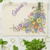 Vintage Spring Floral Easter Kitchen Towel キッチンタオル (折り畳み)