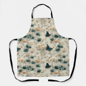 Vintage Spring Flowers and Butterflies エプロン (正面)