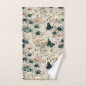 Vintage Spring Flowers and Butterflies バスタオルセット (ハンドタオル)