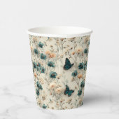 Vintage Spring Flowers and Butterflies 紙コップ (右)