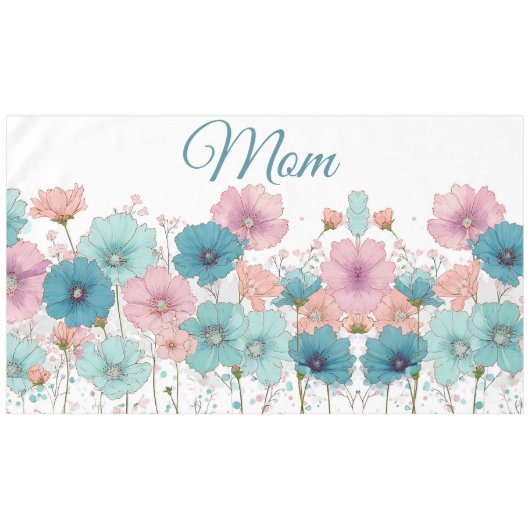 Vintage Spring Flowers for Mom テーブルクロス (正面(横))
