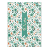 Vintage Spring Green Floral Personalized テーブルクロス (正面)