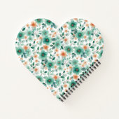 Vintage Spring Green Floral Personalized ノートブック (裏面)