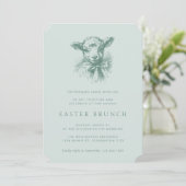 Vintage Spring Lamb Elegant Easter Brunch 招待状 (スタンド正面)