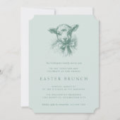 Vintage Spring Lamb Elegant Easter Brunch 招待状 (正面)