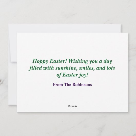 Vintage Spring Meadow Easter Bunny シーズンカード (裏面)