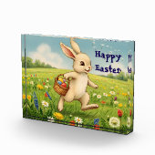Vintage Spring Meadow Easter Bunny  フォトブロック (右)